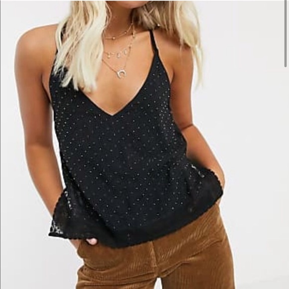 Free People Tops - Free People | Bright Lights Black Camisole